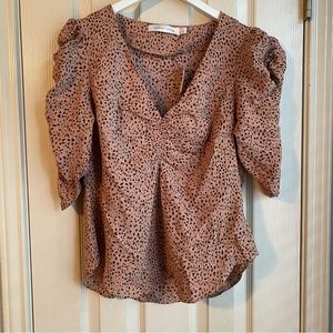 NWT Anthropologie Bishop & Young rouched leopard print blouse